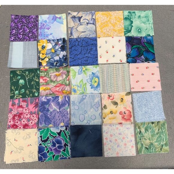 Other - Hand-Cut Fabric Quilt Squares 2" x 2" Assorted Floral Cotton Patterns 100 Pieces
